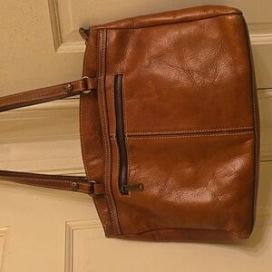 Patricia Nash Heritage Poppy shoulder bag, leather, brown